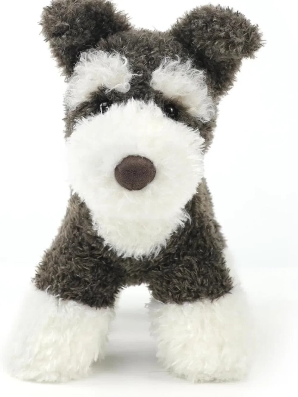 Adorable 10-Inch Soft Plush Schnauzer Dog Stuffed Animal Toy - Cuddly Gift